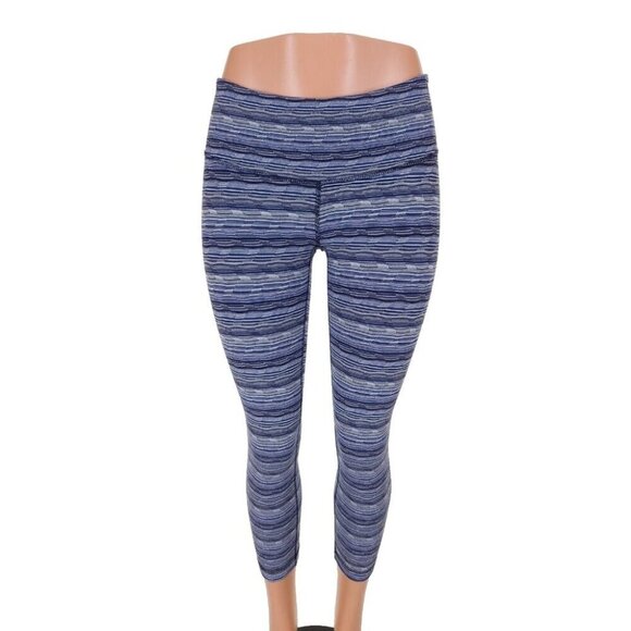 Lululemon Wunder Under Crop III Size 4 Space Dye Twist Sapphire Blue Multi - Picture 1 of 8